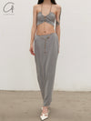 SWAYING 25 Spring/Summer Silk Beaded Halter/Pendant Decorated Long Dress SW-SW25SS1T07C2-HL Top